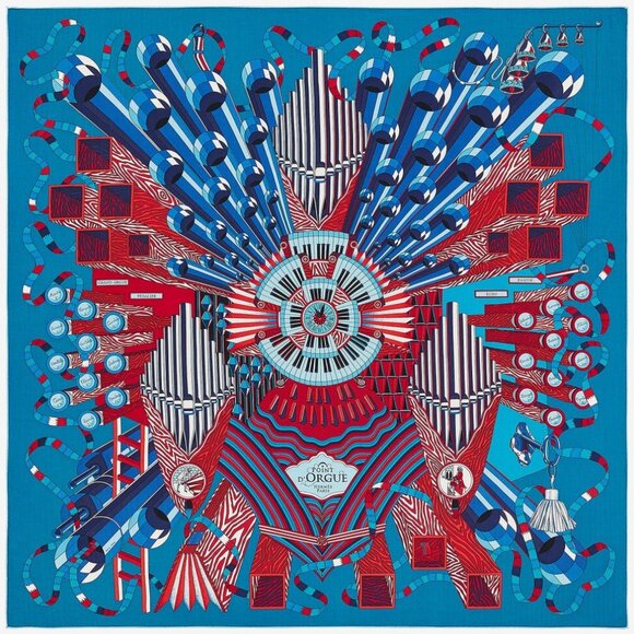 Hermes Point d’Orgue Cashmere Silk Shawl Scarf - Picture 2 of 16